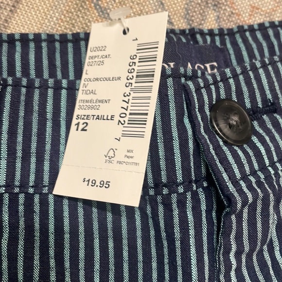 Boys navy pin stripe shorts - Picture 3 of 4